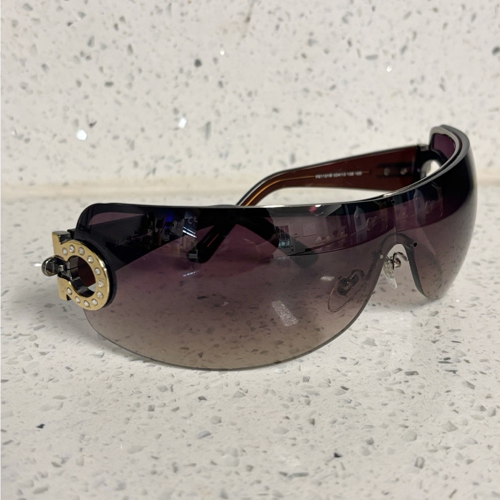 Salvatore Ferragamo Preowned Brown Oversized Sunglasses